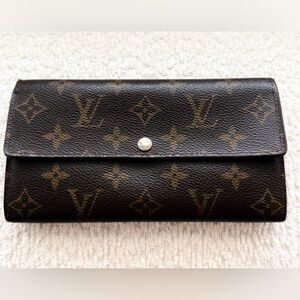 Authentic Louis vuitton brown monogram long wallet